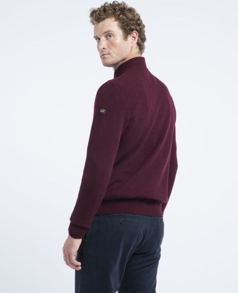Paul & Shark 11311137-527 Pullover Shetland Mezza Zip BORDEAUX