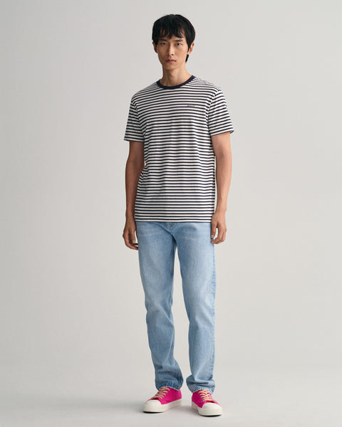 Gant 2003164-433 Striped Crew Nwck Cotton T-shirt EVENING BLUE