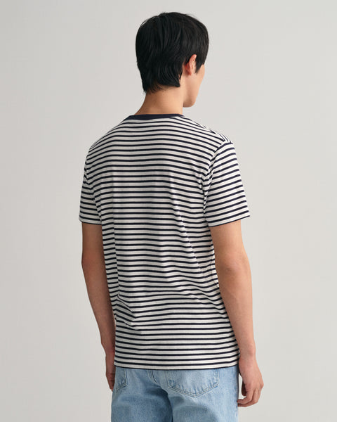 Gant 2003164-433 Striped Crew Nwck Cotton T-shirt EVENING BLUE