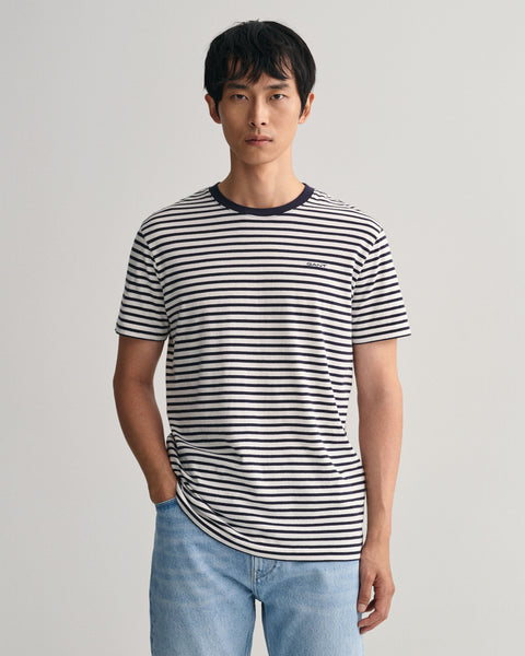 Gant 2003164-433 Striped Crew Nwck Cotton T-shirt EVENING BLUE