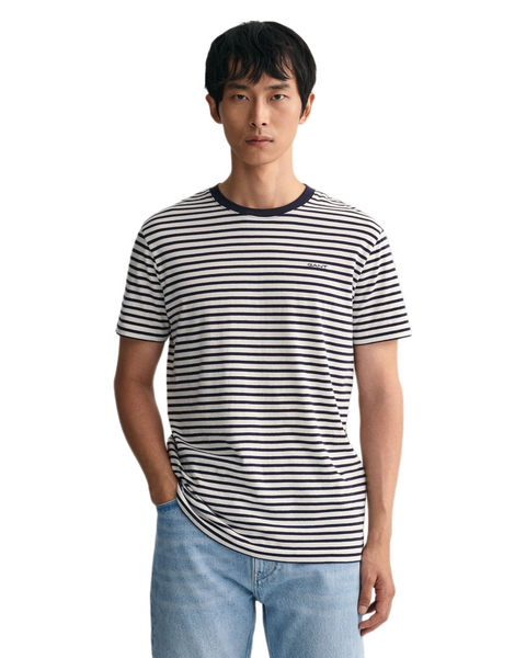 Gant 2003164-433 Striped Crew Nwck Cotton T-shirt EVENING BLUE