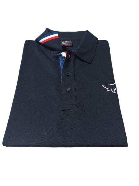 Paul & Shark 23411213-013 Polo Piquet Big Shark Logo BLU NAVY Limited Edition