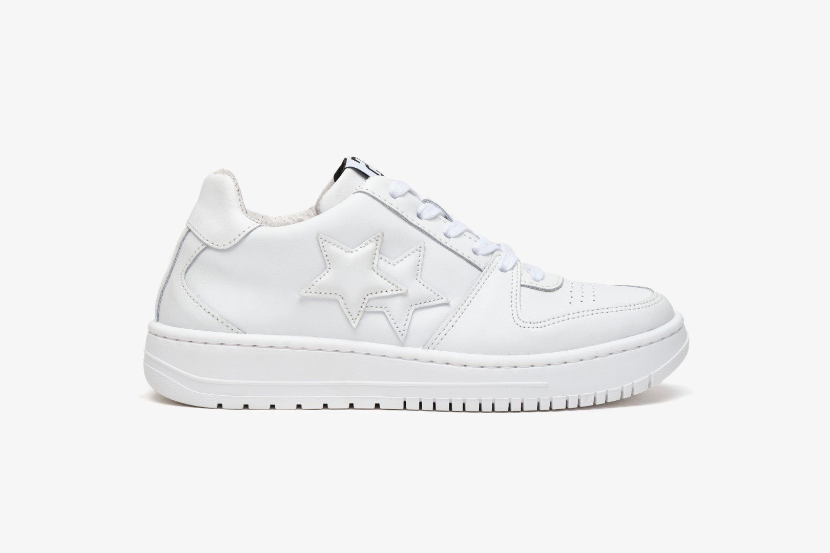 2STAR 2SU3470-009 Sneaker King Low in Pelle TOTAL WHITE
