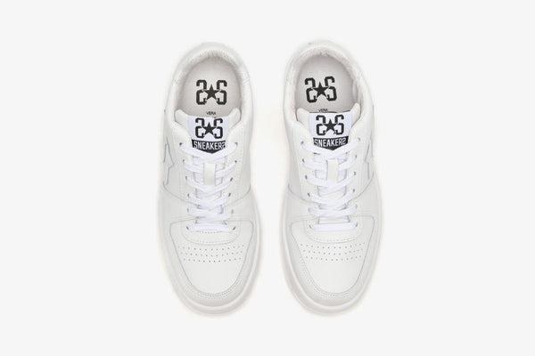 2STAR 2SU3470-009 Sneaker King Low in Pelle TOTAL WHITE