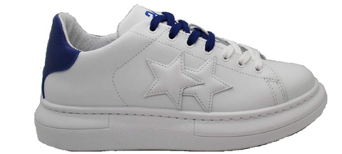 2Star 2SU2701 Sneaker Uomo White-Blue Made In Italy