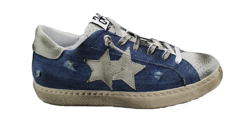 2Star 2SU2660 Men's Low Blue Denim Vintage Sneaker