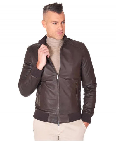 ADMilano Giubbino In Pelle Barracuda Primavera DARK BROWN