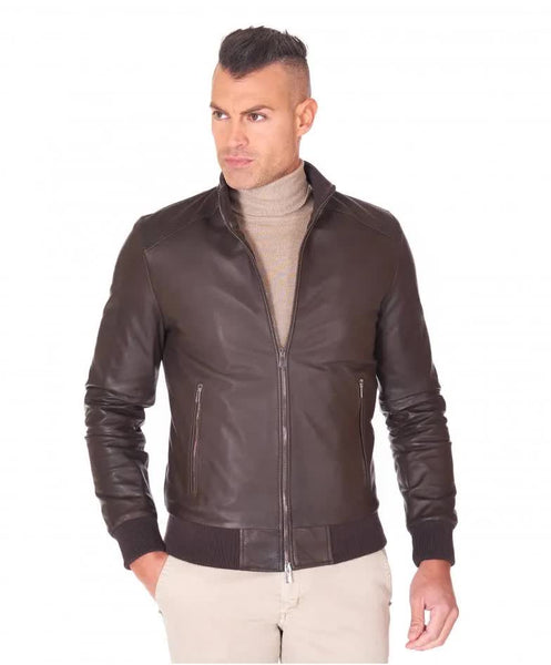 ADMilano Giubbino In Pelle Barracuda Primavera DARK BROWN