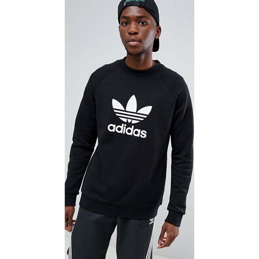 Adidas Originals CW1235 Trefoil Crew Sweatshirt Felpa BLACK