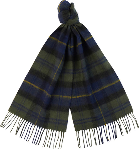 Barbour USC0002-TN28 Merino Cashmere Tartan Scarf OLIVE NIGHT