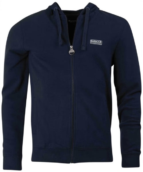 BARBOUR International MOL0087-NY39 Essential Hoodie Sweat Felpa Full-Zip International BLU NAVY