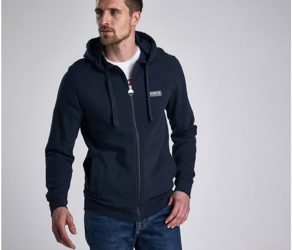 BARBOUR International MOL0087-NY39 Essential Hoodie Sweat Felpa Full-Zip International BLU NAVY