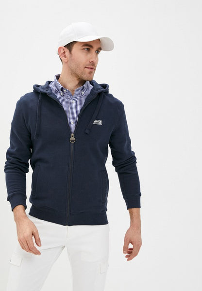 BARBOUR International MOL0087-NY39 Essential Hoodie Sweat Felpa Full-Zip International BLU NAVY