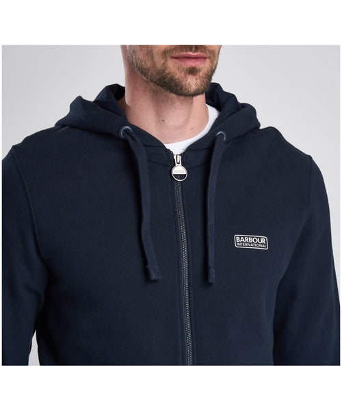 BARBOUR International MOL0087-NY39 Essential Hoodie Sweat Felpa Full-Zip International BLU NAVY