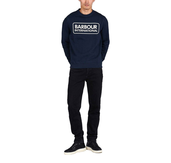 BARBOUR International MOL0156-NY91 Large Logo Sweat Crew Neck BLU NAVY