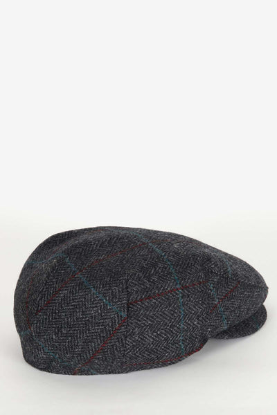 BARBOUR MHA706-CH31 Cairm Flat Cap Charcoal-Red-Blue