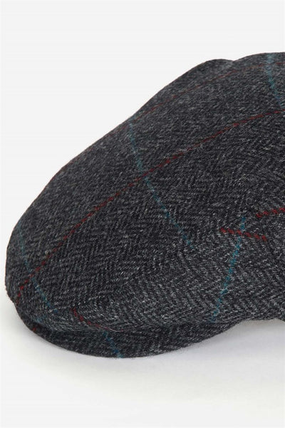 BARBOUR MHA706-CH31 Cairm Flat Cap Charcoal-Red-Blue
