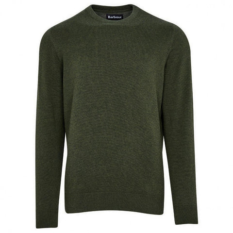 BARBOUR MKN0932-GN67 Pima Cotton Crew Neck Pullover RIFLE GREEN MARL