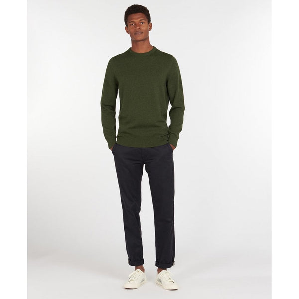 BARBOUR MKN0932-GN67 Pima Cotton Crew Neck Pullover RIFLE GREEN MARL