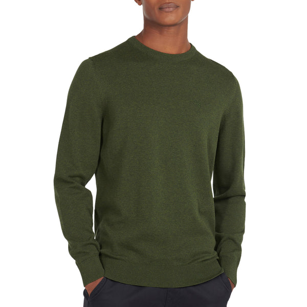 BARBOUR MKN0932-GN67 Pima Cotton Crew Neck Pullover RIFLE GREEN MARL