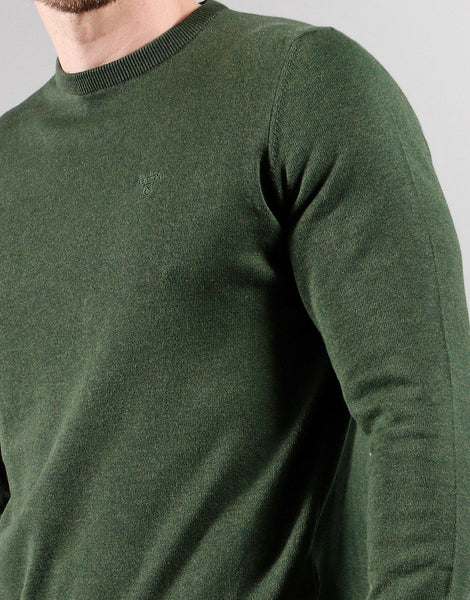 BARBOUR MKN0932-GN67 Pima Cotton Crew Neck Pullover RIFLE GREEN MARL