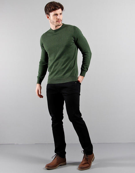 BARBOUR MKN0932-GN67 Pima Cotton Crew Neck Pullover RIFLE GREEN MARL