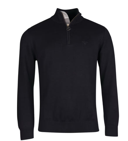 BARBOUR MKN1074-NY91 Half-Zip Cotton Pullover Tartan NAVY BLUE