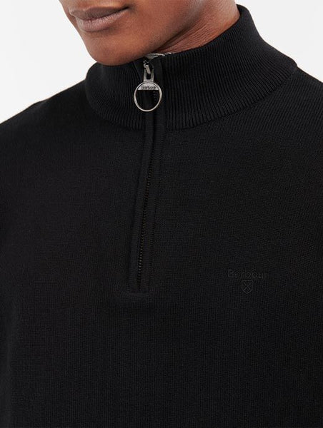 BARBOUR MKN1074-NY91 Half-Zip Cotton Pullover Tartan NAVY BLUE