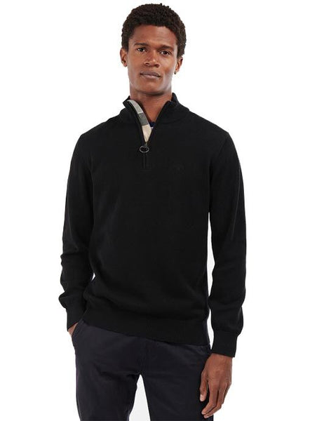 BARBOUR MKN1074-NY91 Half-Zip Cotton Pullover Tartan NAVY BLUE