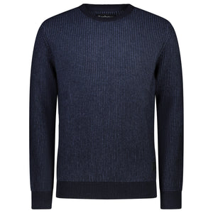BARBOUR MKN1323-NY91 Duffle Knitted Crew Neck Pullover Cotton-Wool BLU NAVY