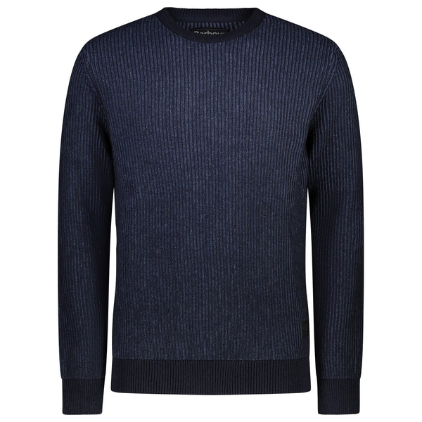 BARBOUR MKN1323-NY91 Duffle Knitted Crew Neck Pullover Cotton-Wool NAVY BLUE