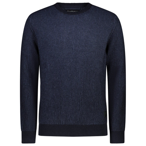 BARBOUR MKN1323-NY91 Duffle Knitted Crew Neck Pullover Cotton-Wool NAVY BLUE