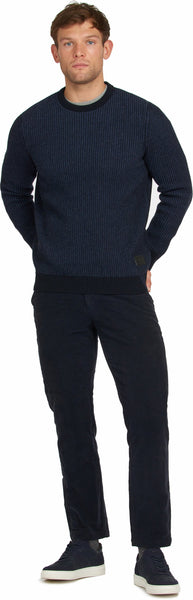 BARBOUR MKN1323-NY91 Duffle Knitted Crew Neck Pullover Cotton-Wool NAVY BLUE