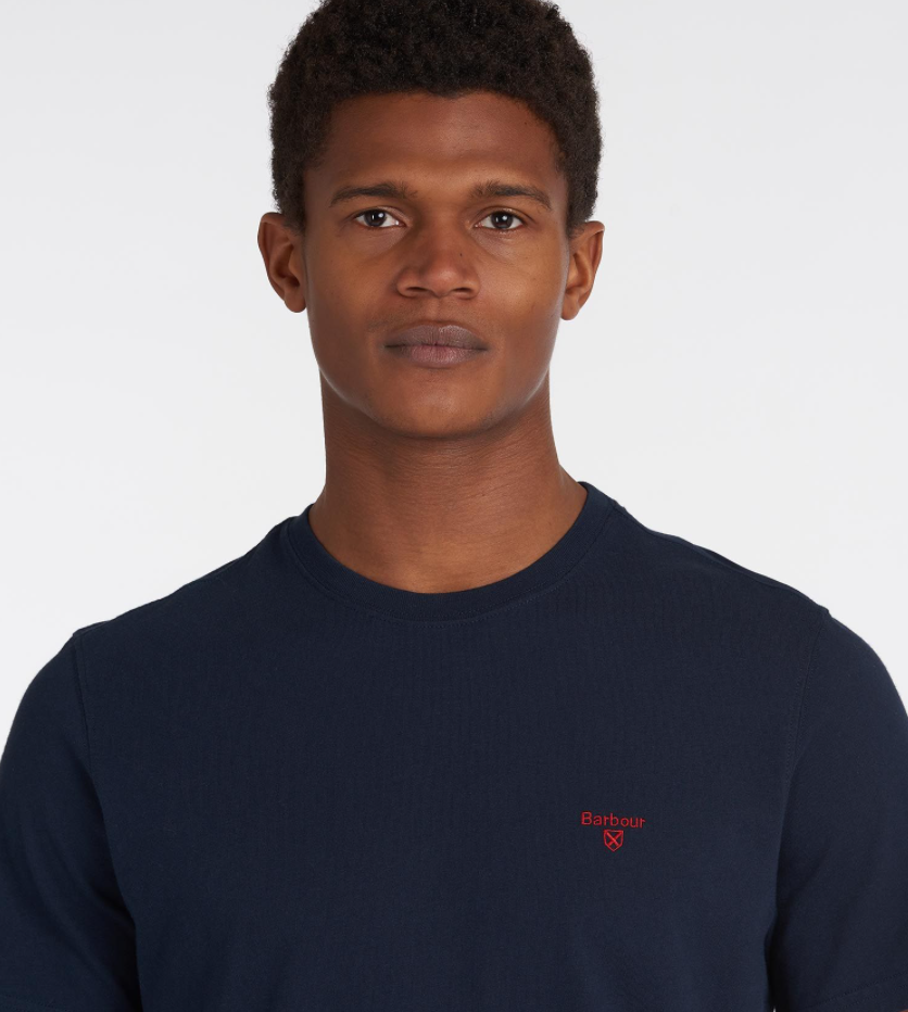 Barbour t shirt navy cheap
