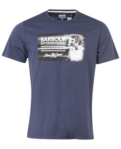 BARBOUR MTS0931-NY91 International Steve McQueen Legend T-Shirt NAVY BLUE