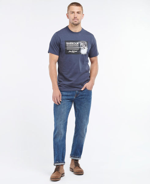 BARBOUR MTS0931-NY91 International Steve McQueen Legend T-Shirt NAVY BLUE