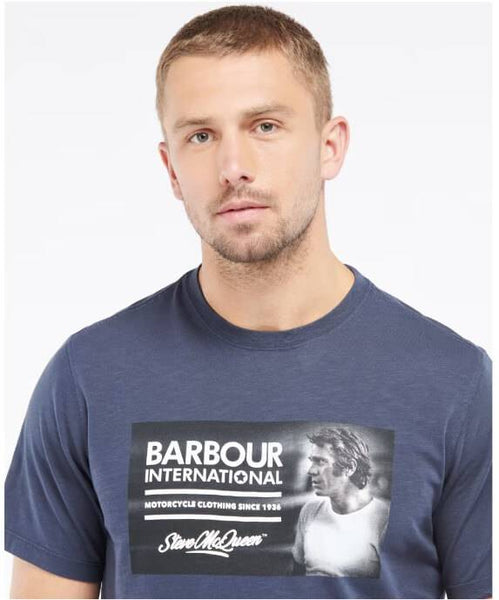 BARBOUR MTS0931-NY91 International Steve McQueen Legend T-Shirt NAVY BLUE