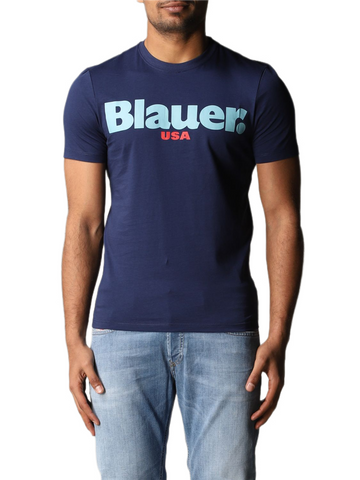 BLAUER 20SBLUH2170-004547 T-Shirt Logo Girocollo BLU NAVY