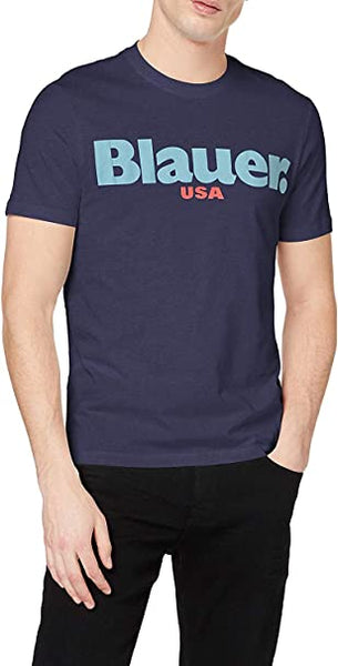 BLAUER 20SBLUH2170-004547 T-Shirt Logo Girocollo BLU NAVY