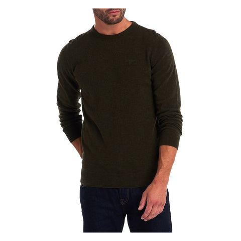Barbour MKN0345-GN71 Shetland Crew Neck Wool Pullover Crew Neck SEAWEED GREEN
