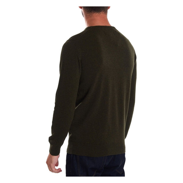 Barbour MKN0345-GN71 Shetland Crew Neck Wool Pullover Crew Neck SEAWEED GREEN