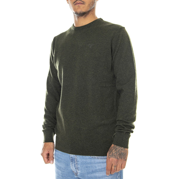 Barbour MKN0345-GN71 Shetland Crew Neck Wool Pullover Crew Neck SEAWEED GREEN