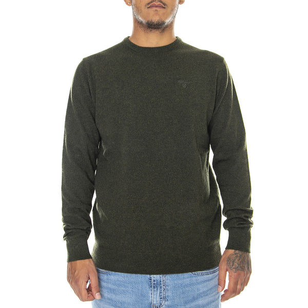 Barbour MKN0345-GN71 Shetland Crew Neck Wool Pullover Crew Neck SEAWEED GREEN