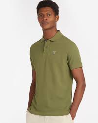Barbour MML0012-OL39 Tartan Pique Polo SS Olive Green