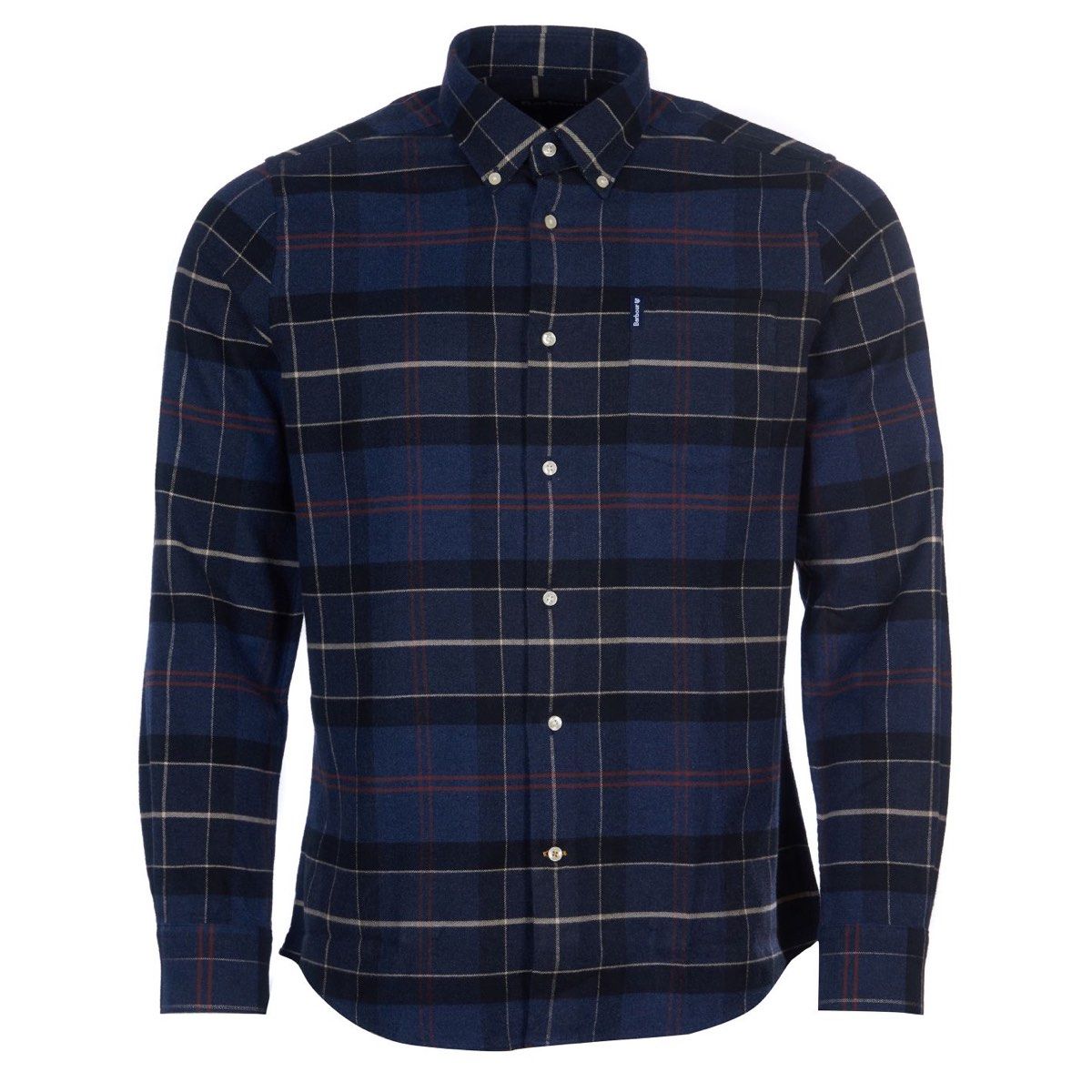 Barbour MSH4989-NY91 Lustleigh Navy Marl Camicia Button Down Tartan Flanella Uomo