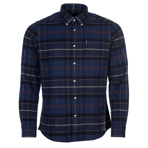 Barbour MSH4989-NY91 Lustleigh Navy Marl Button Down Tartan Flannel Men's Shirt