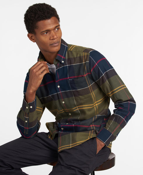 Barbour MSH4990-TN52 Edderton Tailored BD Shirt Classic Tartan GREEN-NAVY