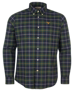 Barbour MSH4993-TN55 Helmside Tailored BD Shirt Seaweed Tartan BLACK WATCH GREEN-NAVY