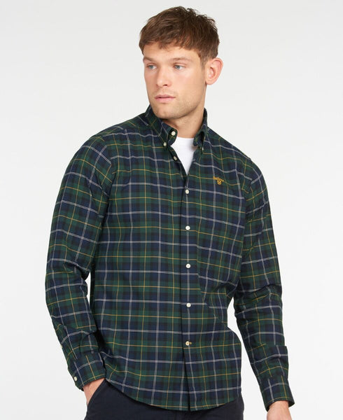 Barbour MSH4993-TN55 Helmside Tailored BD Shirt Seaweed Tartan BLACK WATCH GREEN-NAVY