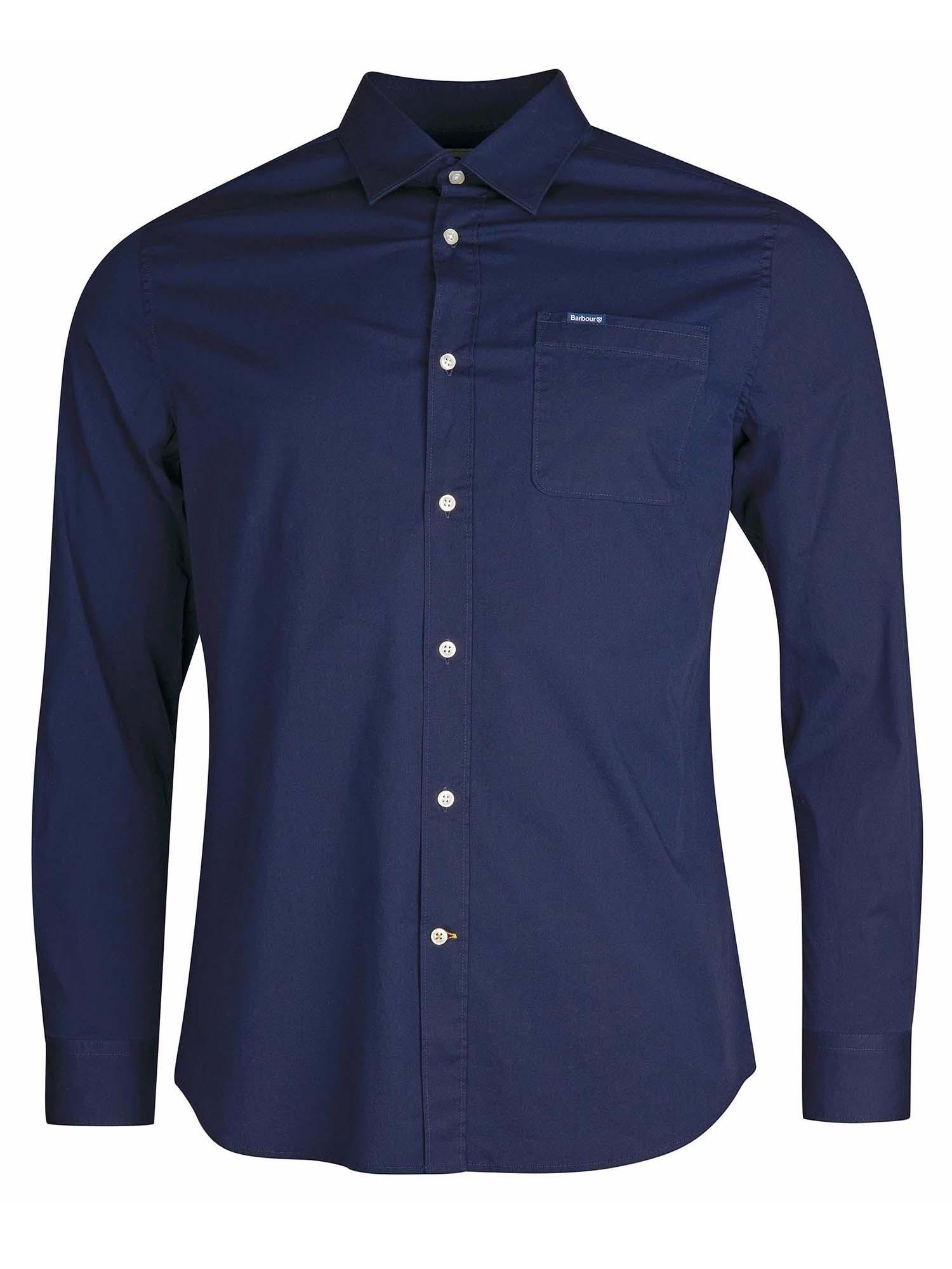 Barbour MSH5161-NY91 Stretch Poplin Cotton Shirt BLU NAVY